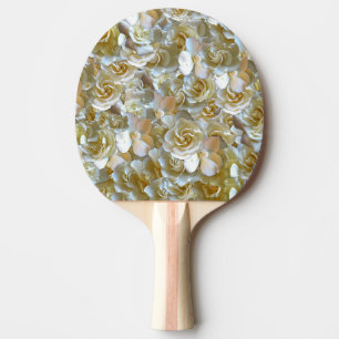 Raquette De Ping Pong Élégant Rose floral Motif pétal
