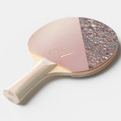 Raquette De Ping Pong Elegant Rose Gold Monogram (Devant Angle)