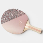 Raquette De Ping Pong Elegant Rose Gold Monogram (Côté)