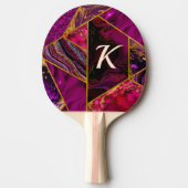 Raquette De Ping Pong Élégant rose or violet parties scintillant girly (Devant)