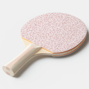 Raquette De Ping Pong Élégant Rose Parties scintillant d'or Leopard Moti