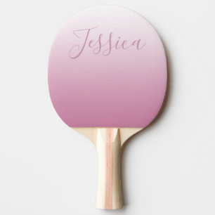 Raquette De Ping Pong Élégant script et rose modifiable (n'importe quell
