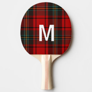 Raquette De Ping Pong Élégant tartan plaid vert et rouge Personnalisé 