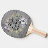 Raquette De Ping Pong Élégante couronne florale Mariage rustique (Côté)