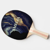 Raquette De Ping Pong Elégante marine marbre art faux or parties scintil (Côté)