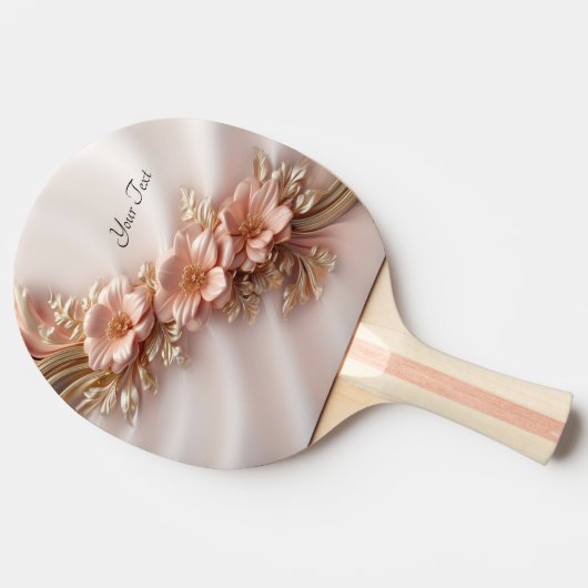 Raquette De Ping Pong Elégante Pêche Orange Florale Ping Paddle (Côté)