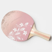 Raquette De Ping Pong Élégante pente moderne rose or parties scintillant (Côté)