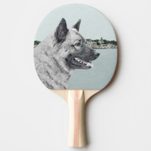 Raquette De Ping Pong Elkhound norvégien à la peinture de village - Chie