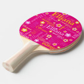 Raquette De Ping Pong Elliana nom de fille jaune rose (Devant Angle)