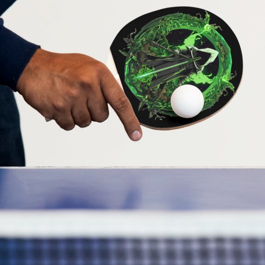 Raquette De Ping Pong Emblème de faucheuse en vert6 (Insitu)