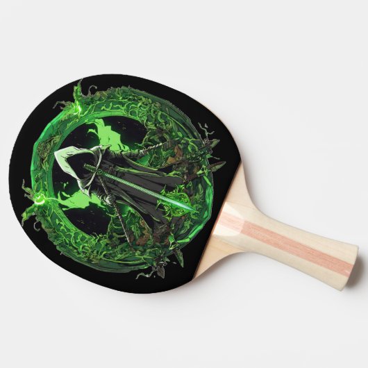 Raquette De Ping Pong Emblème de faucheuse en vert6 (Côté)