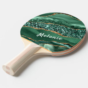 Raquette De Ping Pong Emerald Green Gold Ping Paddle Nom personnalisé