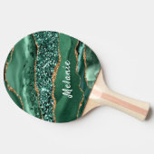 Raquette De Ping Pong Emerald Green Gold Ping Paddle Nom personnalisé (Côté)