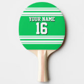Raquette De Ping Pong Emerald Green White Team Jersey Numéro personnalis (Dos)