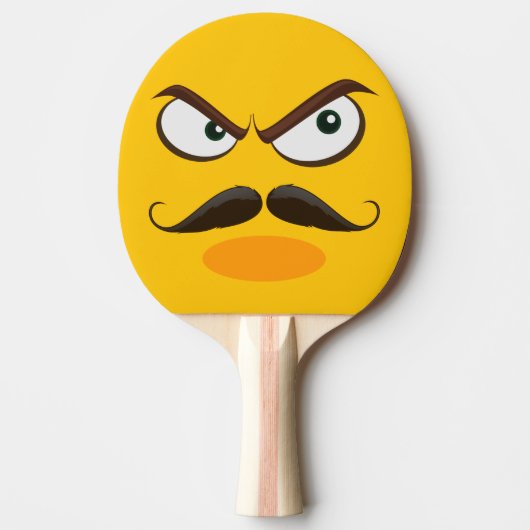 Raquette De Ping Pong Emoji Jaune Furieux (Devant)