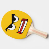 Raquette De Ping Pong Emoji Jaune vraiment en colère (Côté)