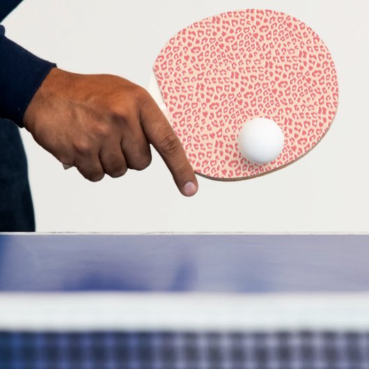 Raquette De Ping Pong Empreinte de léopard blanc corail (Insitu)