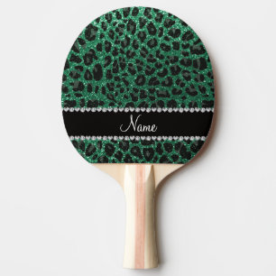 Raquette De Ping Pong Empreinte de léopard d'parties scintillant verte m