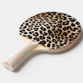 Raquette De Ping Pong Empreinte de léopard noir crème (Devant Angle)