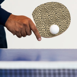 Raquette De Ping Pong Empreinte de léopard Tan