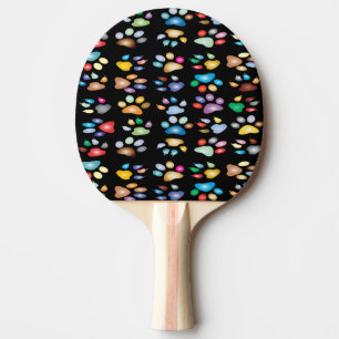 Raquette De Ping Pong empreintes de pattes colorés