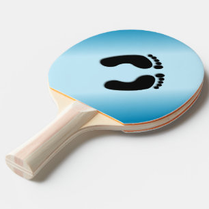 Raquette De Ping Pong Empreintes Pieds Nus Bleu