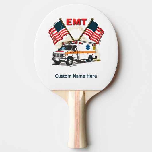 Raquette De Ping Pong EMT Custom Gift, Perfect for first responders (Devant)
