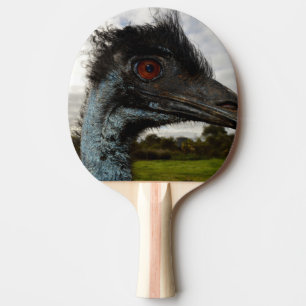 Raquette De Ping Pong Emu Australien Avec Des Yeux Qui Se Tient,