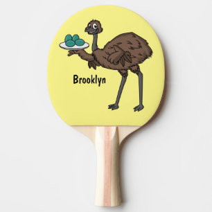 Raquette De Ping Pong Emu avec dessin animé d'oeufs
