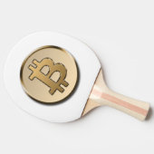 Raquette de ping pong en Bitcoin doré (Côté)