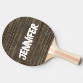 RAQUETTE DE PING PONG EN BOIS RUSTIQUE SCRIPT PERS (Côté)