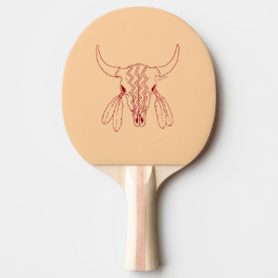 Raquette de ping pong en cuir de buffle Red Ghost