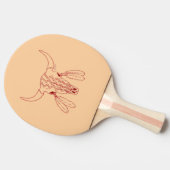 Raquette de ping pong en cuir de buffle Red Ghost (Côté)