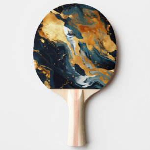 Raquette de ping pong en résine dorée artistique
