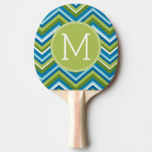 Raquette De Ping Pong Énorme Motif Chevron brillant avec Monogramme pers (Devant)