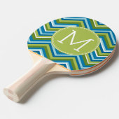 Raquette De Ping Pong Énorme Motif Chevron brillant avec Monogramme pers (Devant Angle)