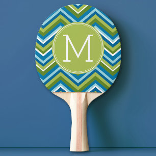 Raquette De Ping Pong Énorme Motif Chevron brillant avec Monogramme pers