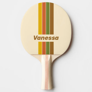 Raquette De Ping Pong Épingle Trèfle au Lever du Soleil Rayée avec Nom