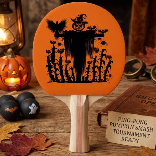 Raquette De Ping Pong Épouvantail de Halloween gothique effrayant Citrou