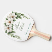 Raquette De Ping Pong Équipe Mariée Groom Magnolia Mariage d'hiver Pine (Côté)