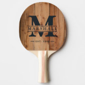 Raquette De Ping Pong Érable brut Monogramme & Superposition de nom (Devant)
