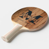 Raquette De Ping Pong Érable brut Monogramme & Superposition de nom (Devant Angle)