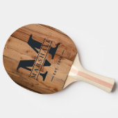 Raquette De Ping Pong Érable brut Monogramme & Superposition de nom (Côté)