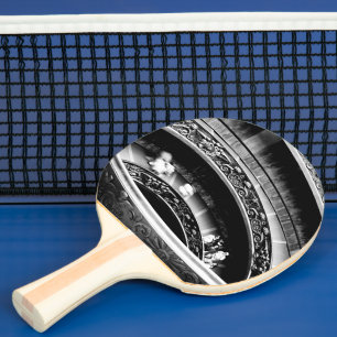 Raquette De Ping Pong Escalier en spirale noir et blanc