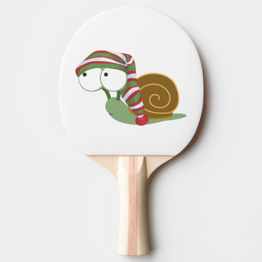 Raquette De Ping Pong Escargot en hiver casquette (Devant)