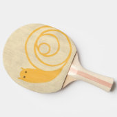 Raquette De Ping Pong Escargot jaune sur Arrière - plan crème (Côté)