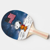 Raquette De Ping Pong ESPACE | Snoopy avec astronaute du drapeau (Côté)