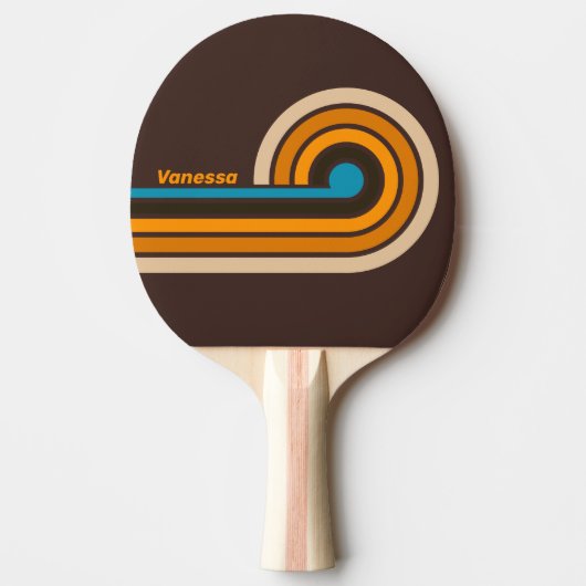 Raquette De Ping Pong Espresso Drift Curl Rayures avec Nom (Devant)