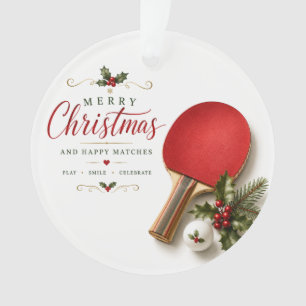 Raquette de ping pong et balle avec thème de Noël