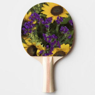 Raquette De Ping Pong États-Unis, gros plan de la composition florale de